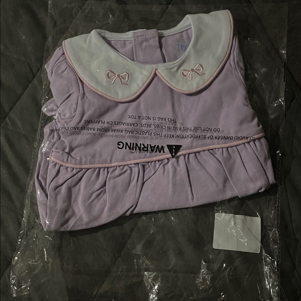 Charming Lilac Kids Bodysuit with Bow Accents